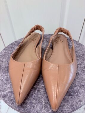 Sam Edelman Pointed-Toe Slingback Flats in Nude Blush